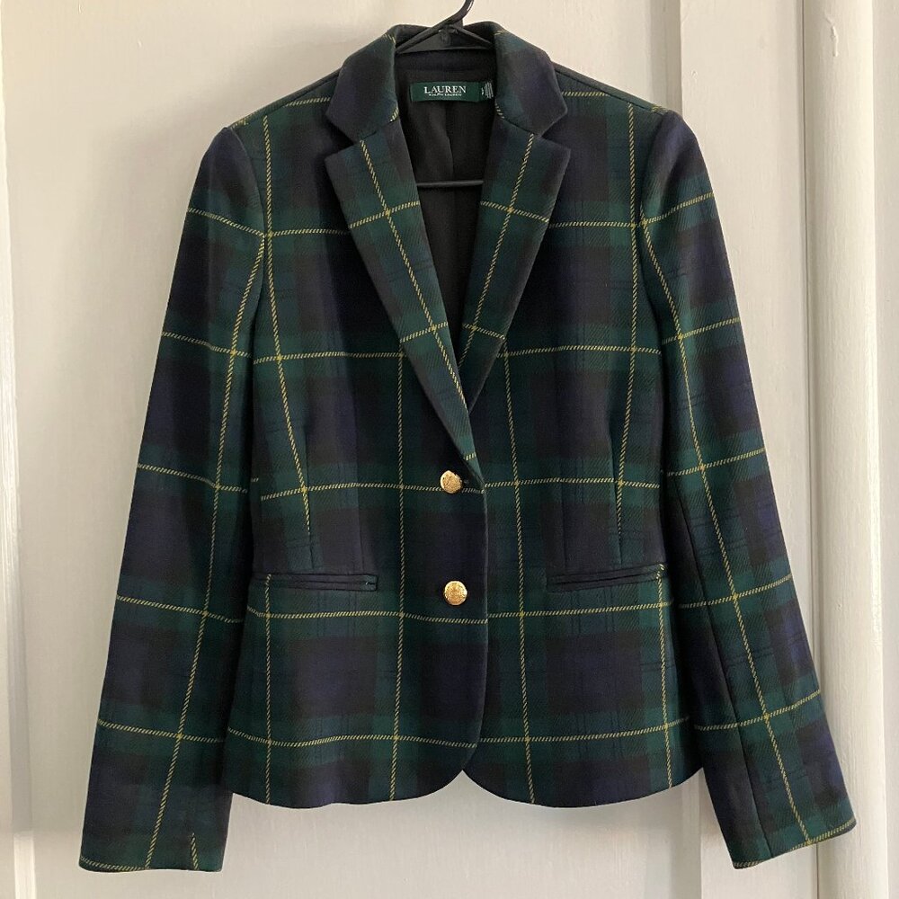Lauren Ralph Lauren Plaid Tartan Blazer Jacket